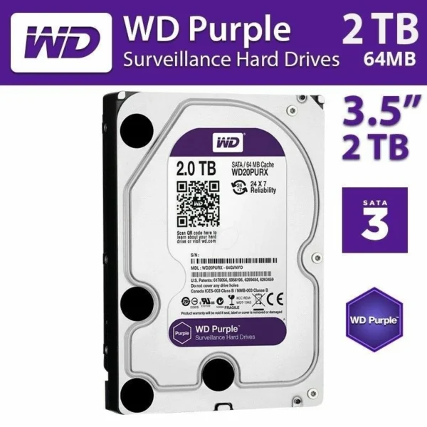 2TB WD Surveillance HDD